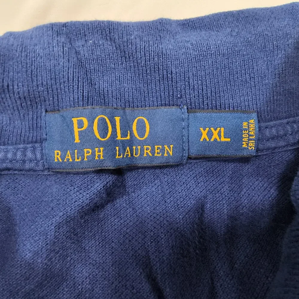 Polo Ralph Lauren Pennant Flag Collared Polo Shirt Mens Size 2XL Blue Red